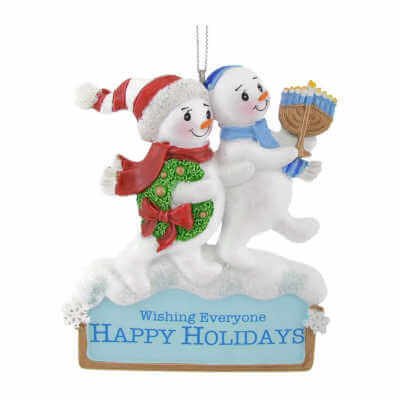 Kurt Adler Resin Hanukkah Snowman Ornament 4" Standard