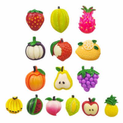 Miswee Resin Fridge Magnet Set Refrigerator Sticker (Fruits and Vegetables)