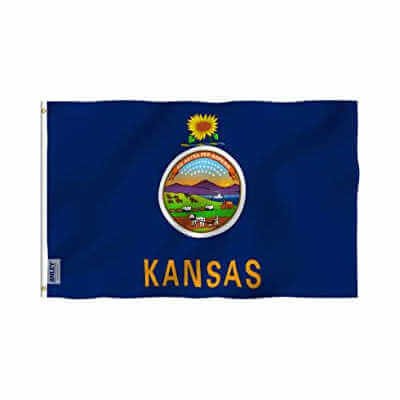 Foot Kansas State Flag - Anley Fly 3x5