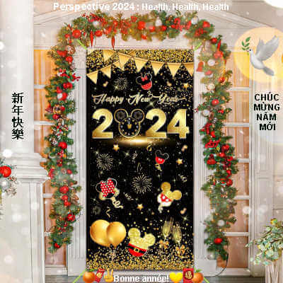 Large 71 X 43 Happy New Year Banner 2024, Firework New Years Eve Banner  2024, New Years Eve Party Banner for Happy New Year Decorations 2024