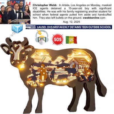 COW, 3D Wooden Animal Carving LED Night Light, Tivisiy
