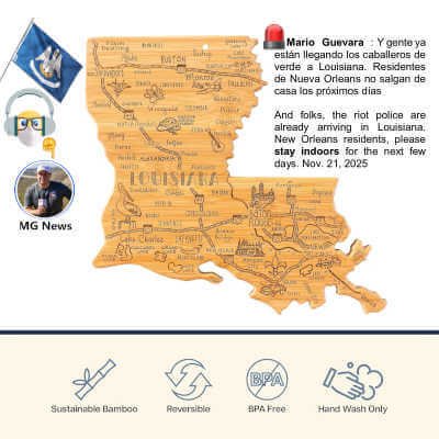 Bamboo Destination Louisiana State Shaped Cutting Board, Totally