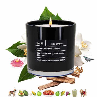 Jasmine, Oud & Sandalwood, 9oz. black, Lulu Candles