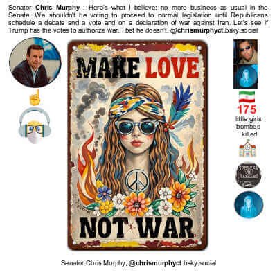 Vintage Tin Metal Sign Make Love Not War, 12 by 8 Inch, Girl, KIYOYO