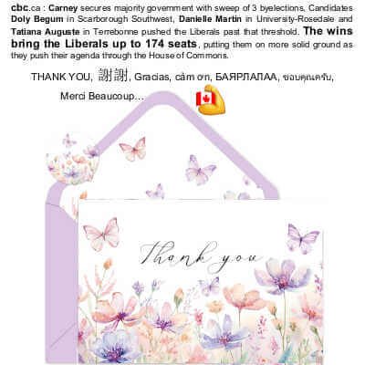 Butterfly Floral Thank You Cards Purple Pink Blank, 24 Pack, Whaline