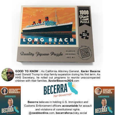 Long Beach, CA: Queen Mary, Vintage Poster, 1000pcs, MyPuzzle