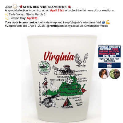 US States Series Collection Shot Glass, Virginia