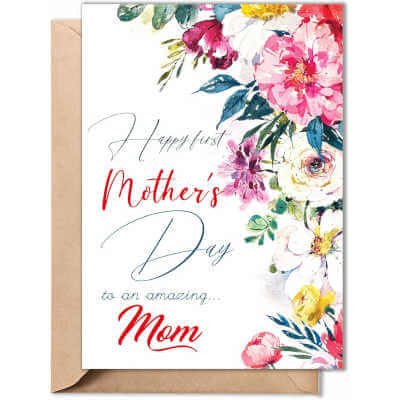 Elegant Floral First Mother’s Day Card, TRIDECOR