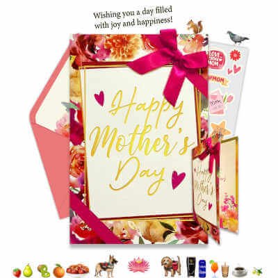 Gold Foiled and Textured 5 by 8in, Happy Mothers Day Card