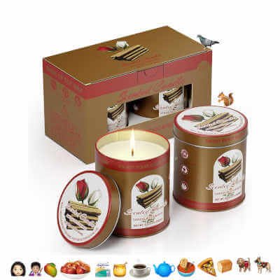 Scented Candles, 2 Pack, 8% Essential Oils, Sandalwood and Rose
