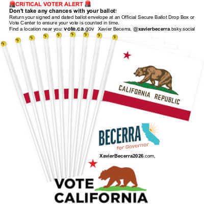 California Handheld Flags, mflagperft