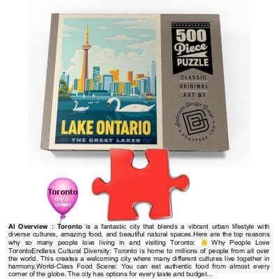 Lake Ontario, Vintage Poster, 1000pcs Jigsaw, Adults, MyPuzzle