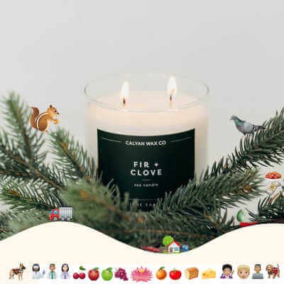 Fir & Clove 2 Wick Scented Candle, 37 Hour Burn, Calyan Wax Co.