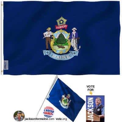 Foot Maine State Flag  3 by 5, Anley Fly Breeze