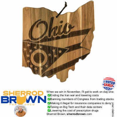 Ohio State Shaped Wood Cutting Board, Totally Bamboo